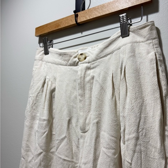 EVERY Women’s Cream Wide Leg Business Casual Trouser Pants Viscose Cotton Size 8 - Picture 4 of 6